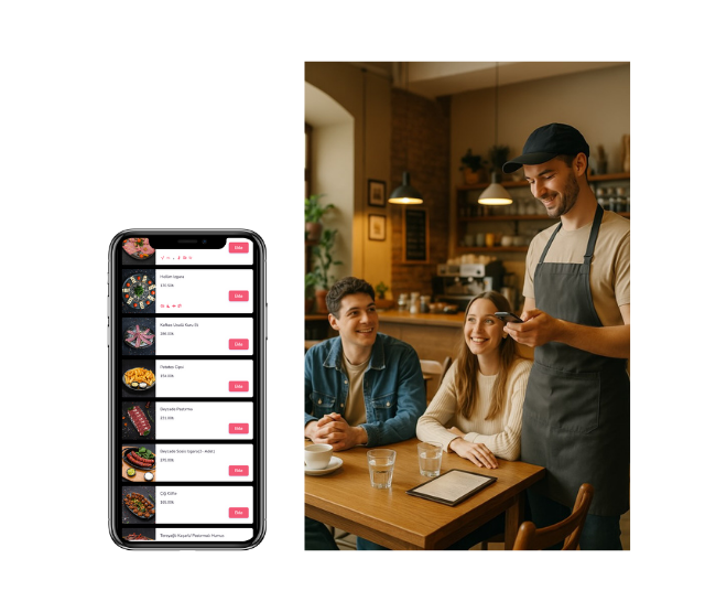 MenuMood Mobil Uygulamadan Sipariş Girişi Adisyon POS Sistemi